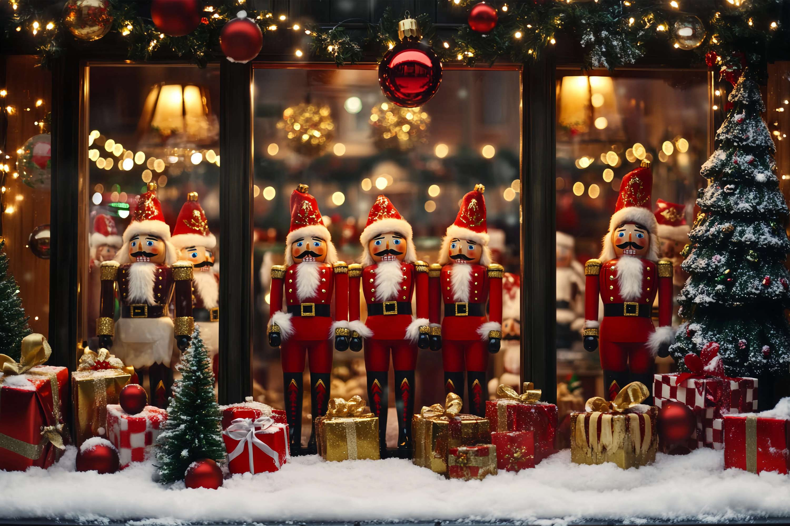 Nussknacker Backdrop Nussknacker Soldaten Festliche Dekoration Weihnachten Studiohintergrund TWW58-54