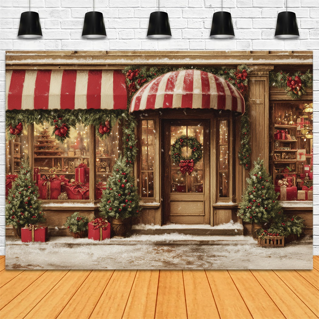 Spielzeugladen Fotohintergrund Zuckerstange Geschenkeladen-Weihnachtsfotografie-Hintergründe TWW59-109