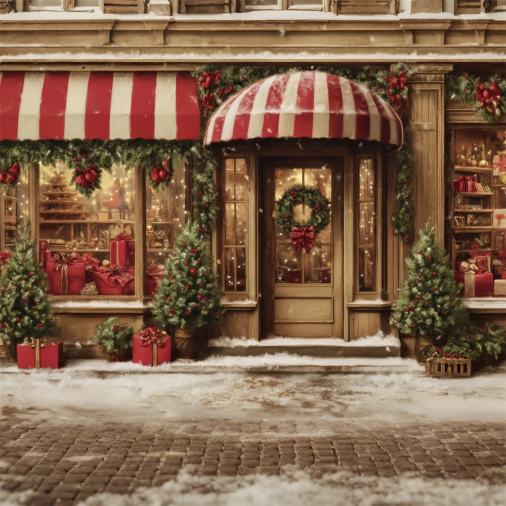 Spielzeugladen Fotohintergrund Zuckerstange Geschenkeladen-Weihnachtsfotografie-Hintergründe TWW59-109