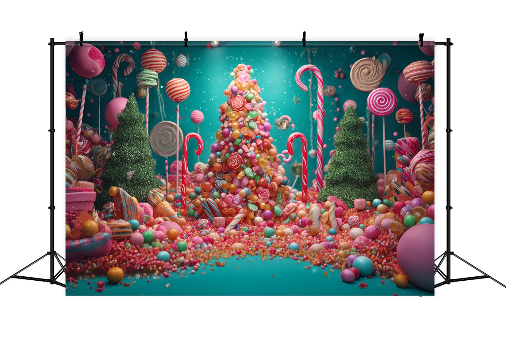 Candyland Fotohintergrund Süßigkeiten-Wunderland Weihnachtsbaum WeihnachtsFotohintergrund TWW59-126