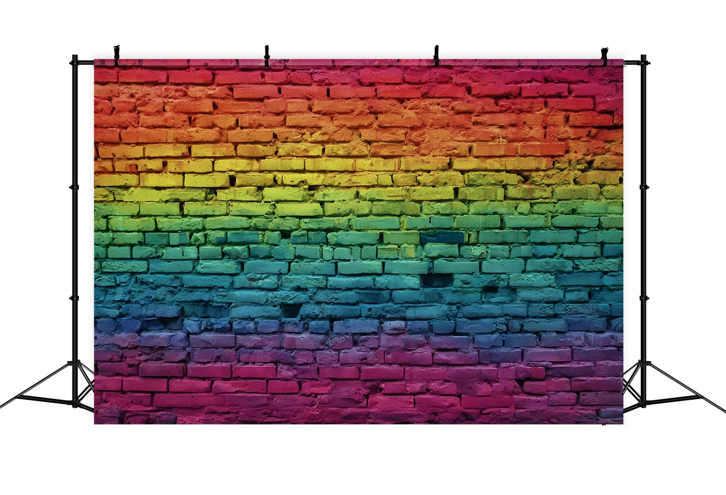 Ziegelstein-Fotohintergrund Lebendiger Regenbogen-Farbverlauf Wand Ziegelstein-Studiohintergründe TWW59-167