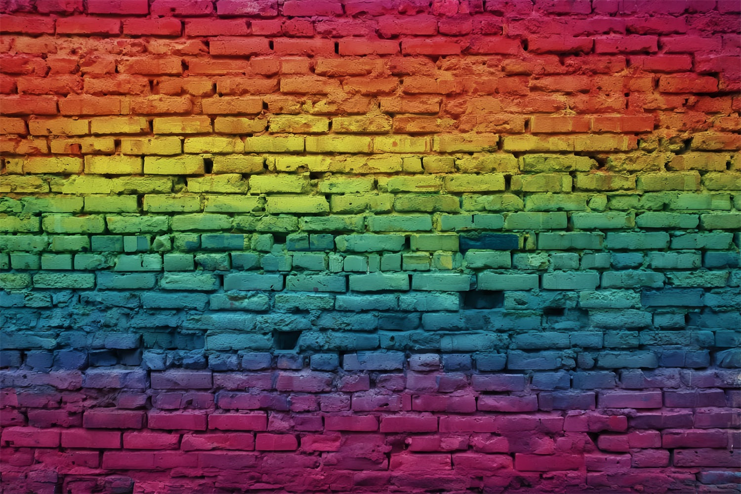 Ziegelstein-Fotohintergrund Lebendiger Regenbogen-Farbverlauf Wand Ziegelstein-Studiohintergründe TWW59-167