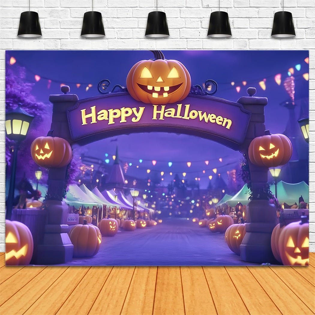 Halloween-Zirkus-Fotohintergrund Kürbis-Karnevals-Tor Fotografie Zirkus-Fotohintergrund TWW59-21