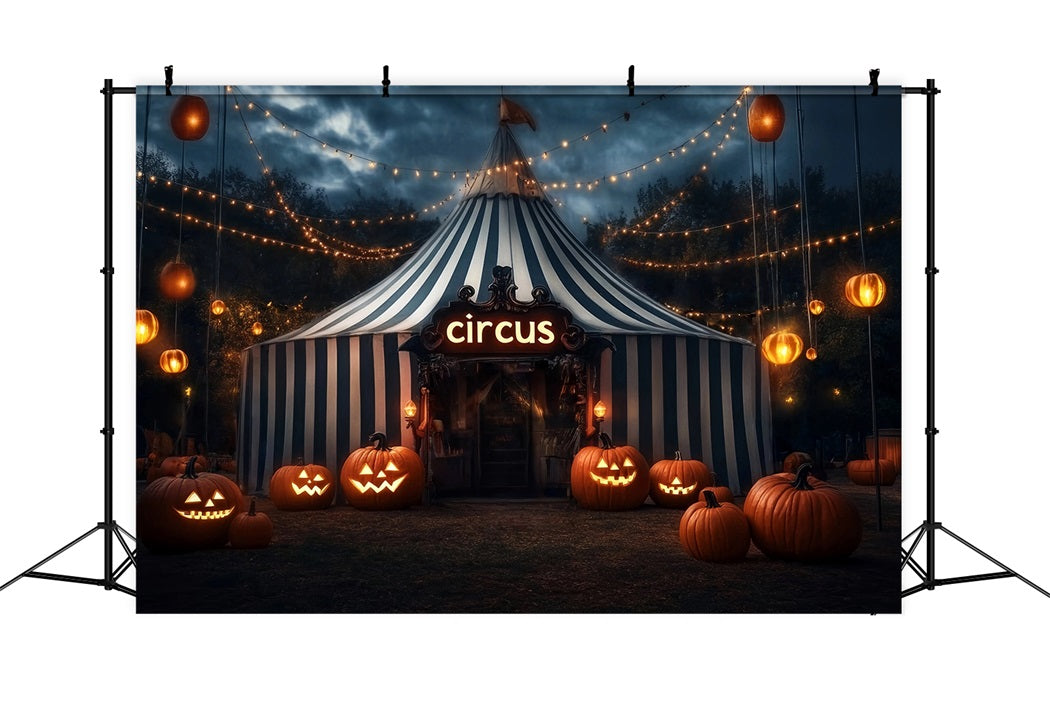 Halloween-Zirkus-Fotohintergrund Kürbislaterne Zirkuszelt-Karneval-Fotohintergrund TWW59-29