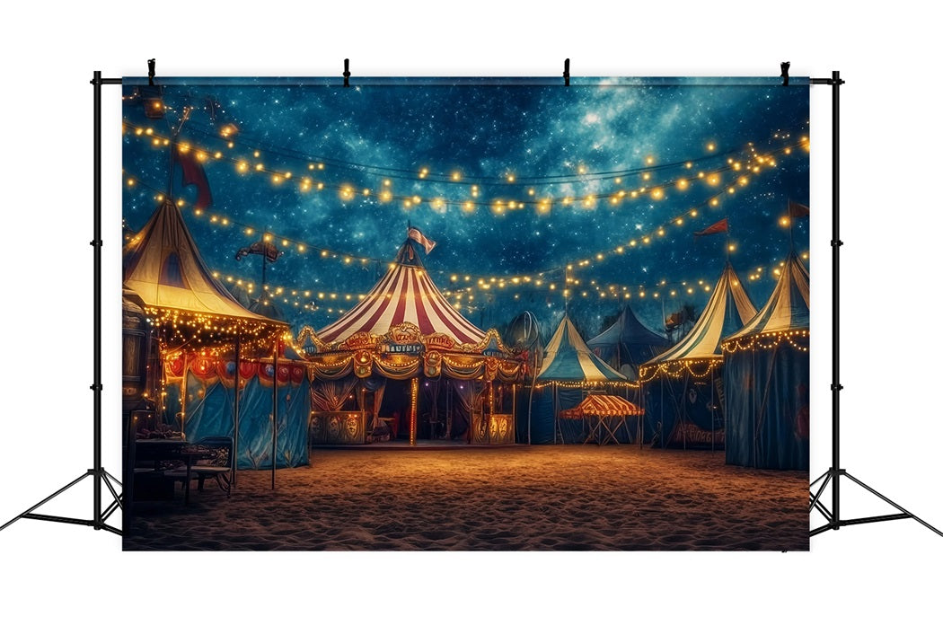 Karnevalszelt-Fotohintergrund Sternennacht Festliche Lichter Fotografie Zirkus-Fotohintergrund TWW59-5