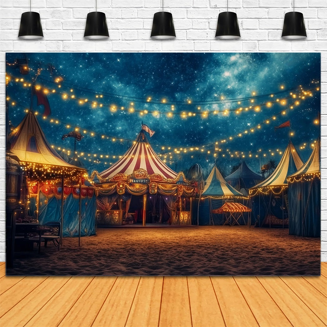Karnevalszelt-Fotohintergrund Sternennacht Festliche Lichter Fotografie Zirkus-Fotohintergrund TWW59-5