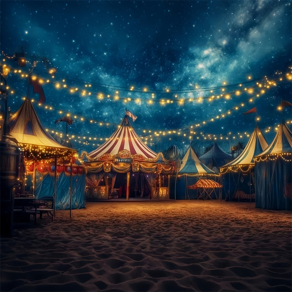 Karnevalszelt-Fotohintergrund Sternennacht Festliche Lichter Fotografie Zirkus-Fotohintergrund TWW59-5