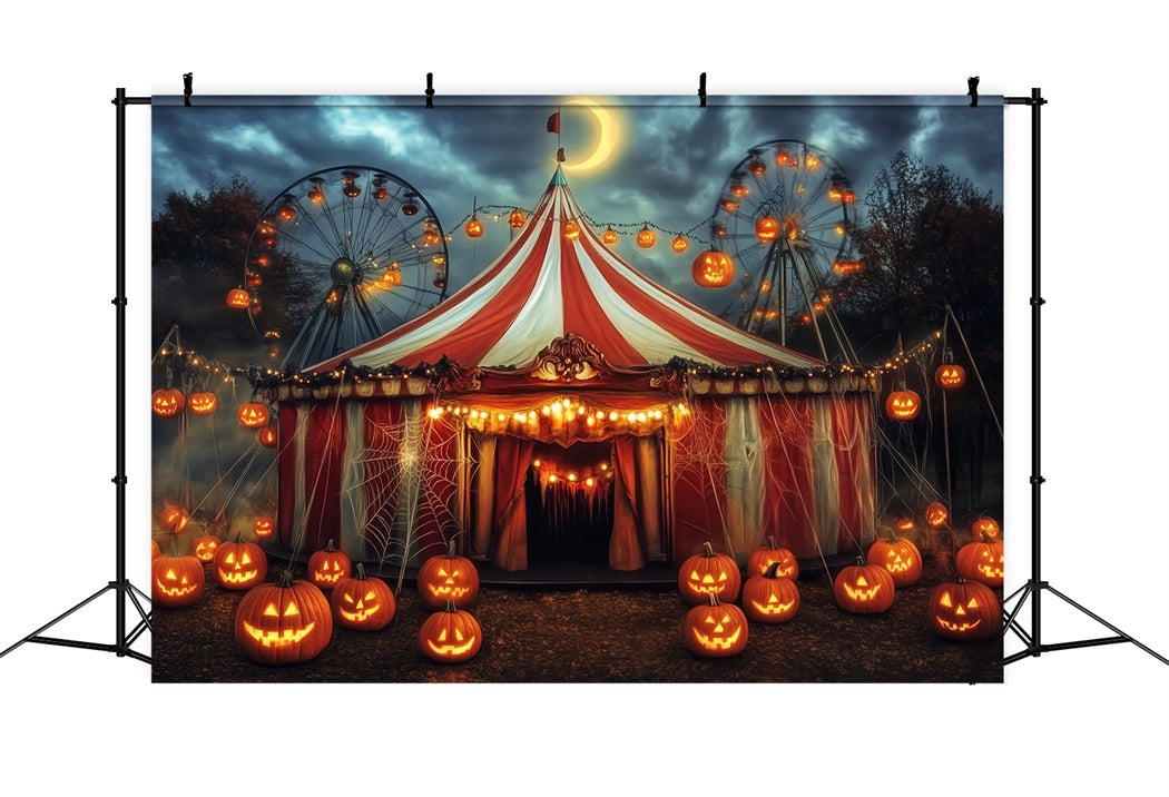 Halloween-Zirkus-Fotohintergrund Kürbislaterne Spukzelt Zirkus-Fotohintergrund TWW59-7