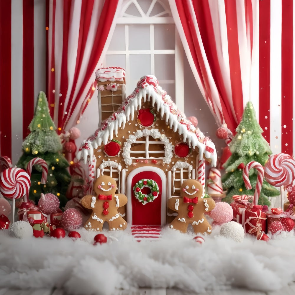 Lebkuchenhaus Fotohintergrund Zuckerstange Lebkuchenraum Weihnachtsfoto-Hintergründe TWW59-90