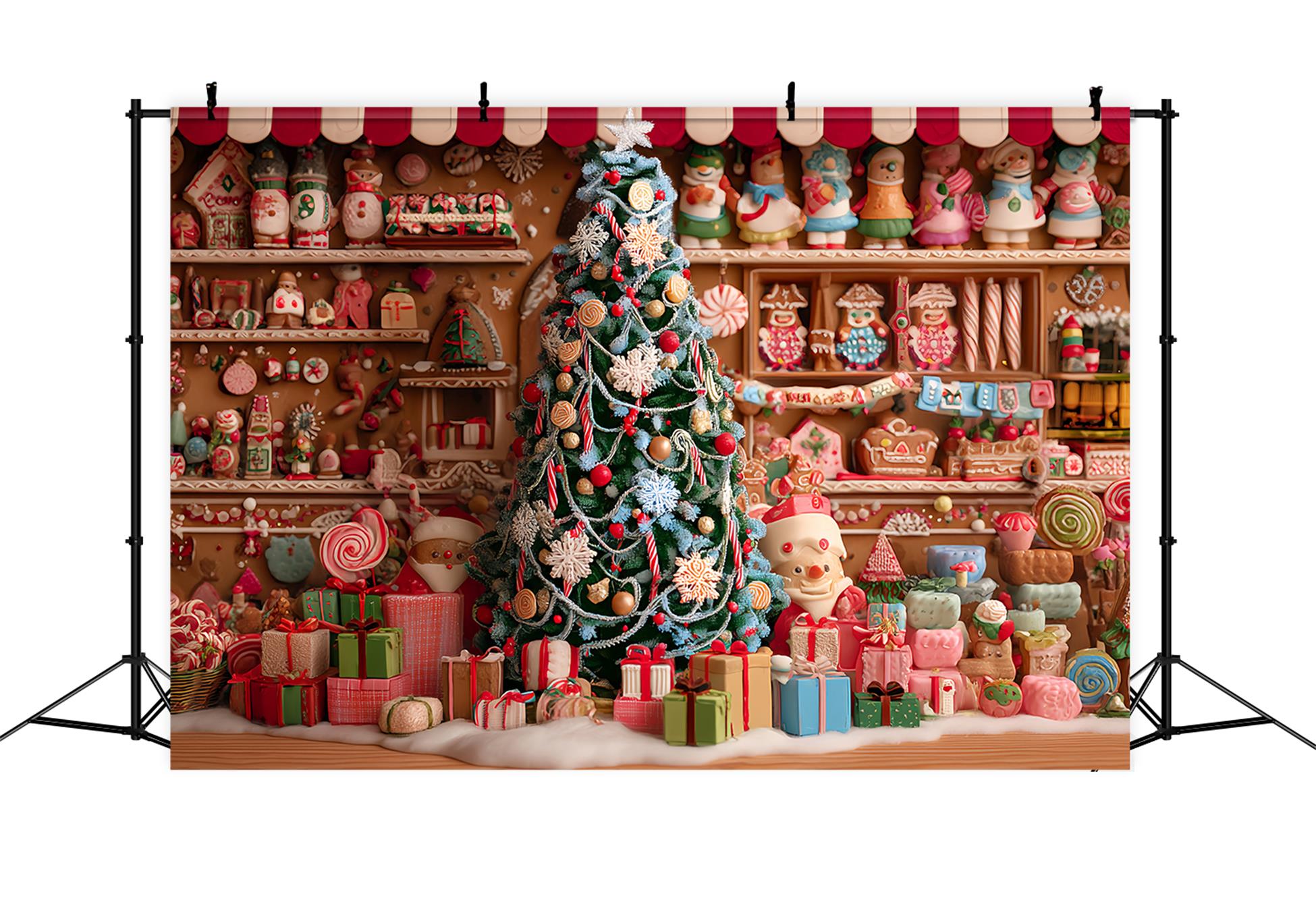 Lebkuchenhaus Fotohintergrund Lebkuchenbäckerei Weihnachtsbaum WeihnachtsFotohintergrund TWW59-91