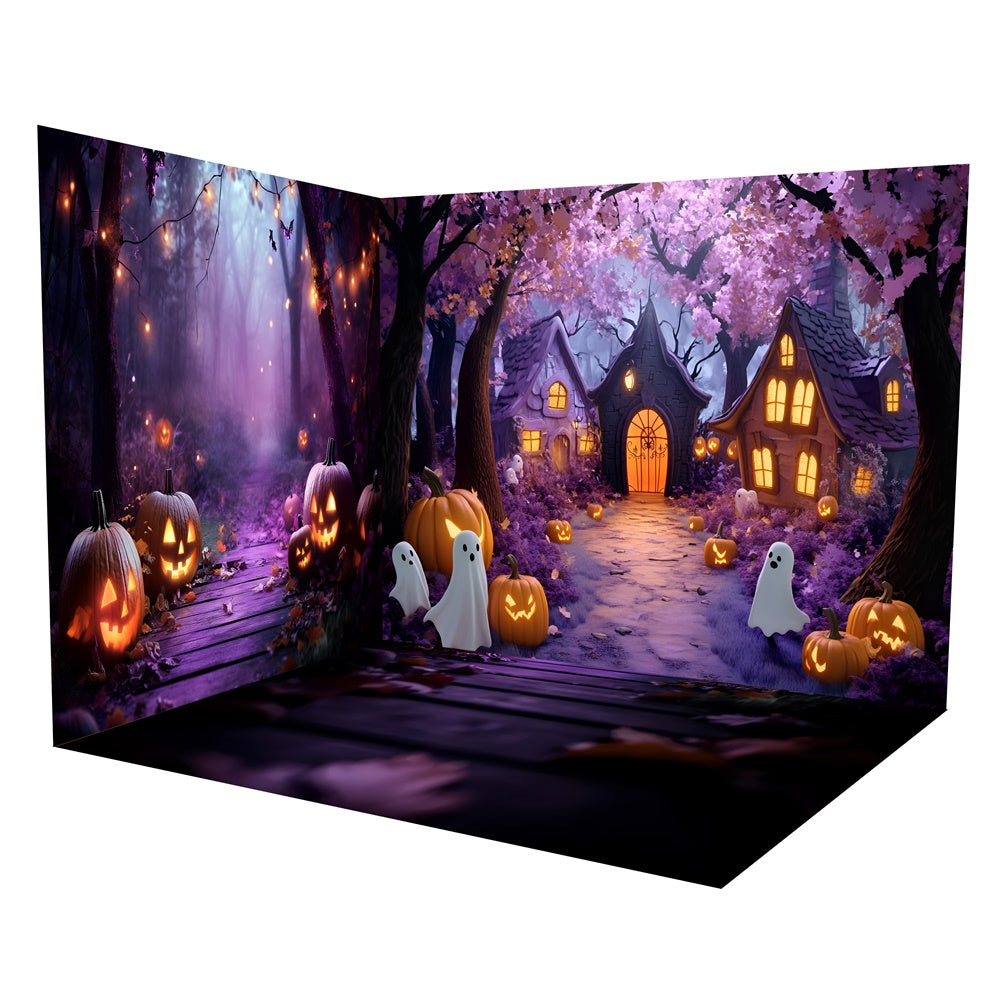 Halloween Backdrop Ideen Kürbis Geisterbahn Backdrop Raumset TWW6-117