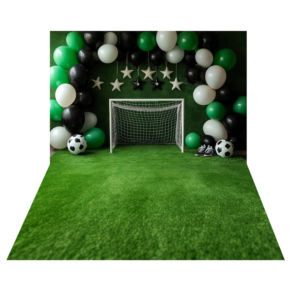 Fußball Ballonbogen Hintergrund+Stadion Gras Boden Hintergrund TWW6-128