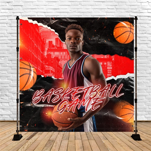 Basketball-Hintergrundkulisse Urban Hoops Vibe Kundenspezifische Sport-Event-Hintergrundkulisse TWW6-13