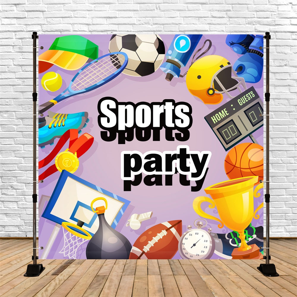 Sport Backdrops Bunte Sport Mix Cartoon Backdrop TWW6-20
