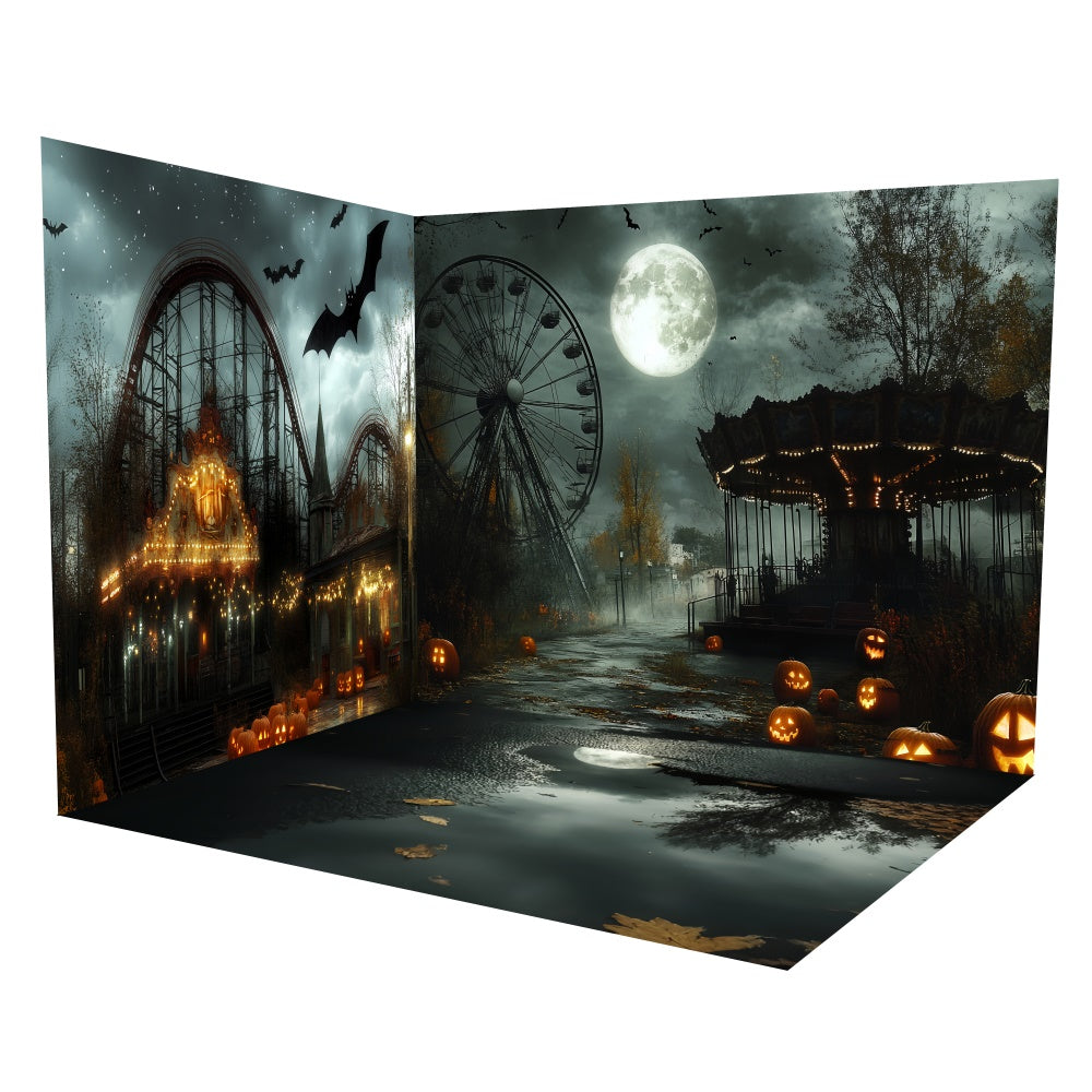 Halloween Backdrops Geisterhafter Karneval Nachtlandschaft Backdrop Raumset TWW6-43