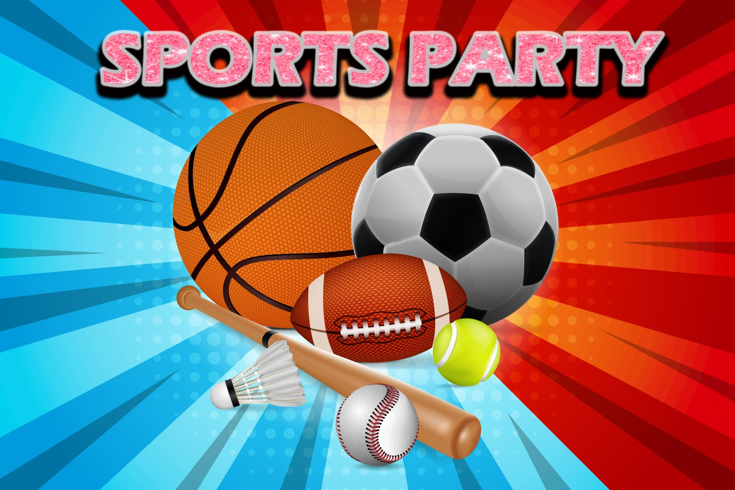 Sport-Themenhintergrund Retro-Sport-Party-Spaß-Hintergrund TWW6-6