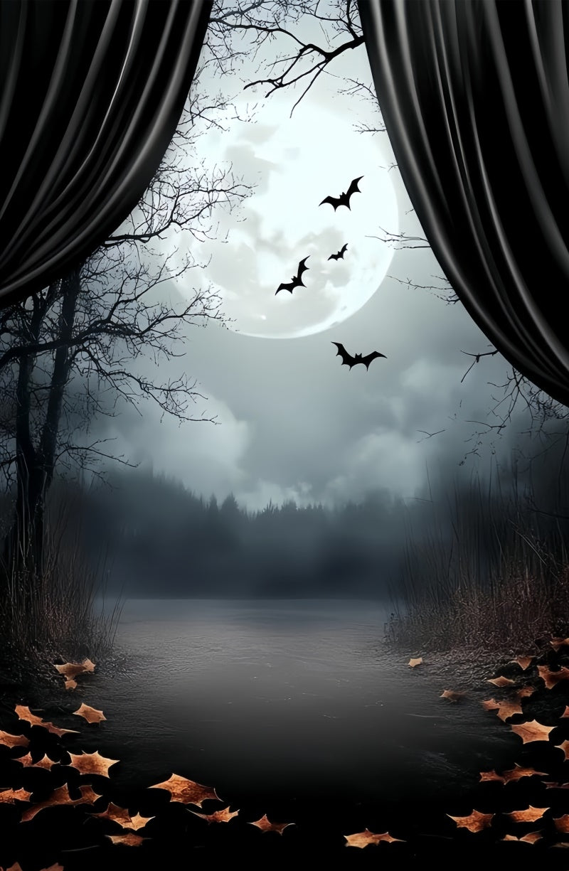 Halloween Backdrop Ideen Mitternachtsvorhang Seeufer Sweep Backdrop TWW6-75