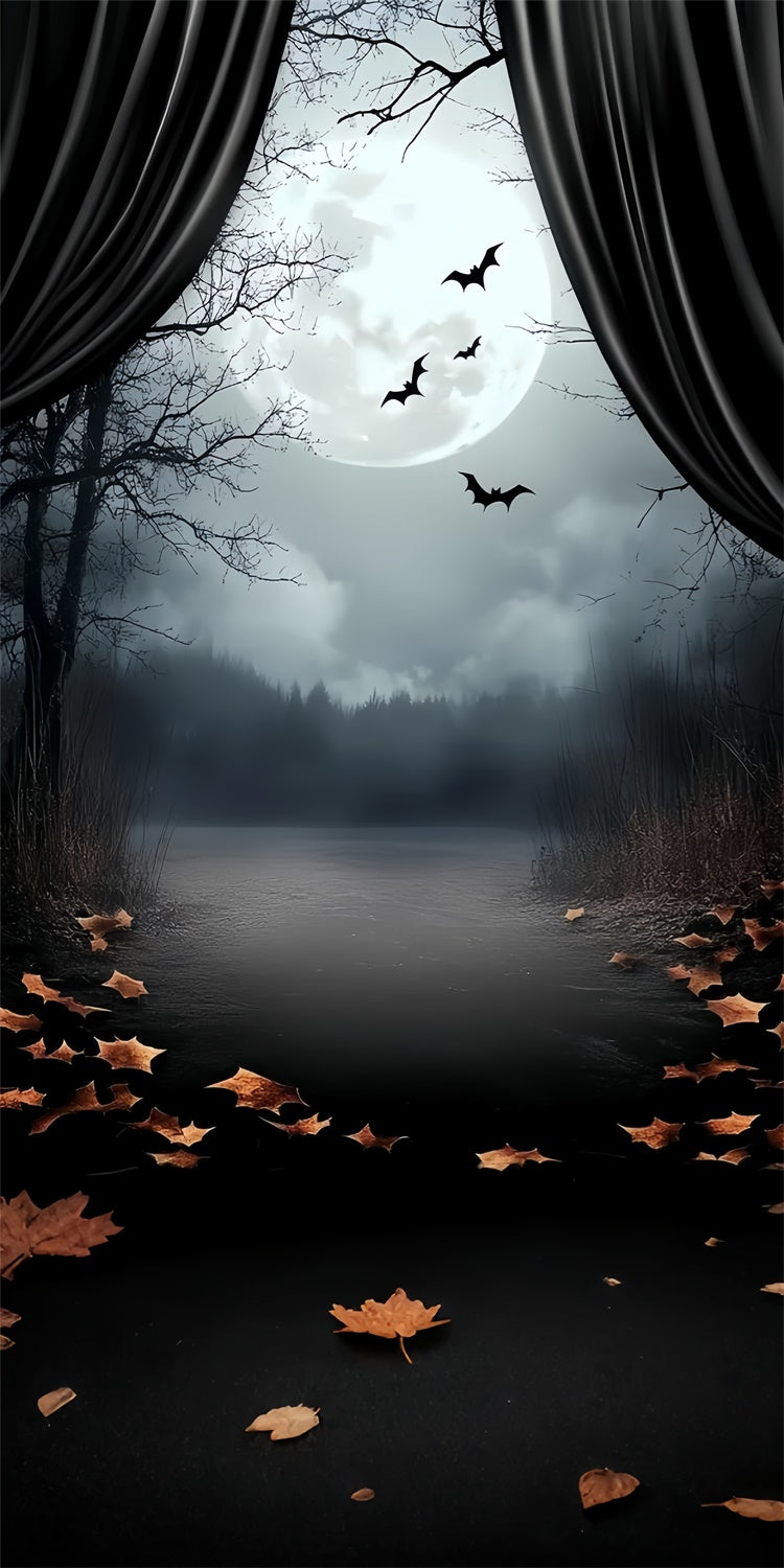 Halloween Backdrop Ideen Mitternachtsvorhang Seeufer Sweep Backdrop TWW6-75