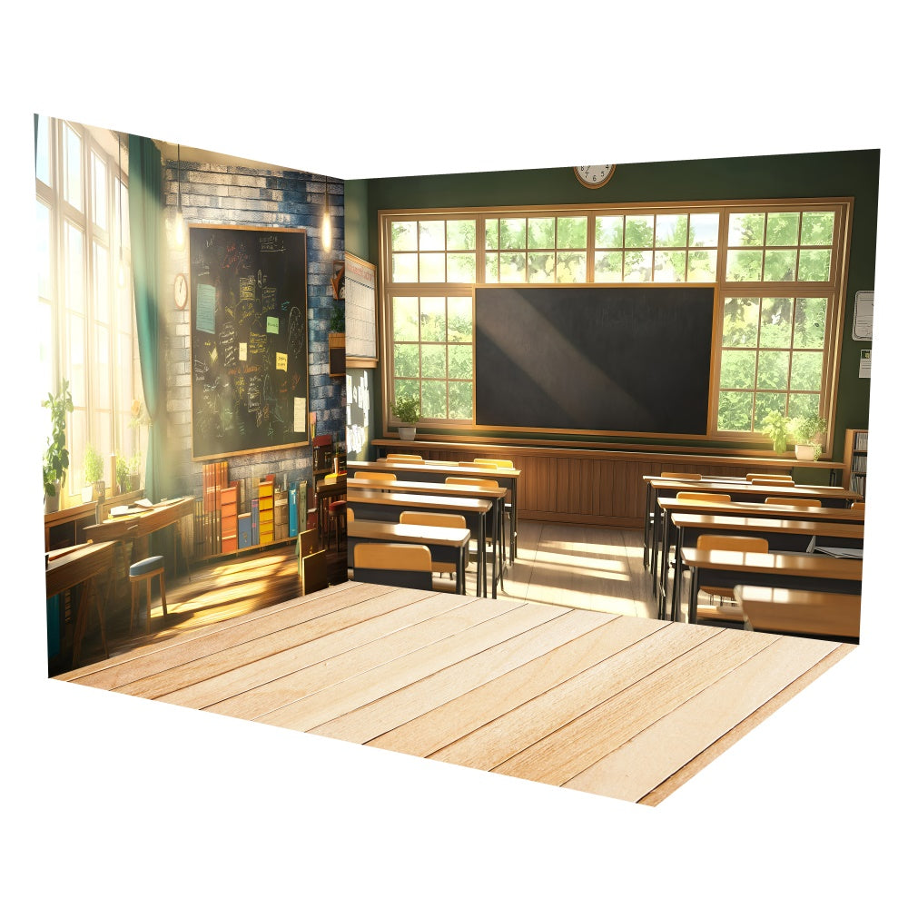 Schule Klassenzimmer Backdrop Sunny Klassenzimmer Fenster Backdrop Room Set TWW6-98