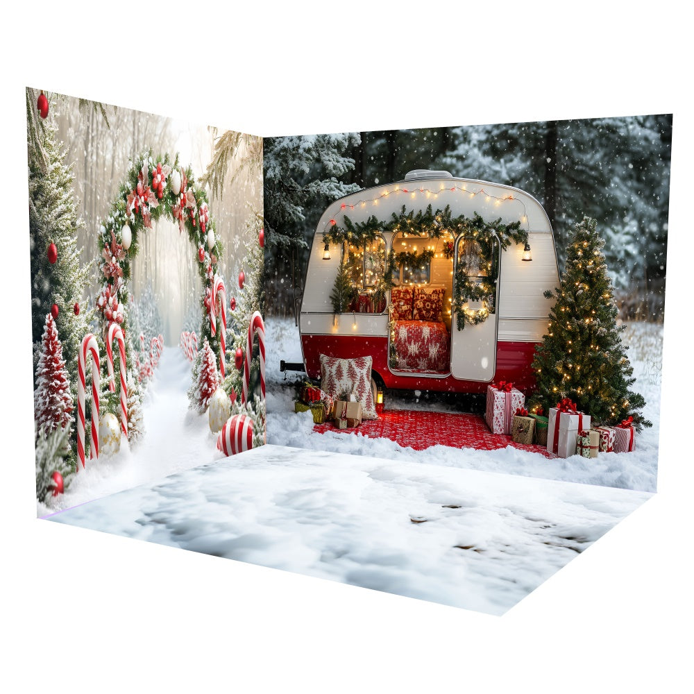 Weihnachtskulissen Festliches Camper-Wunderland Backdrop Raumset TWW6-99