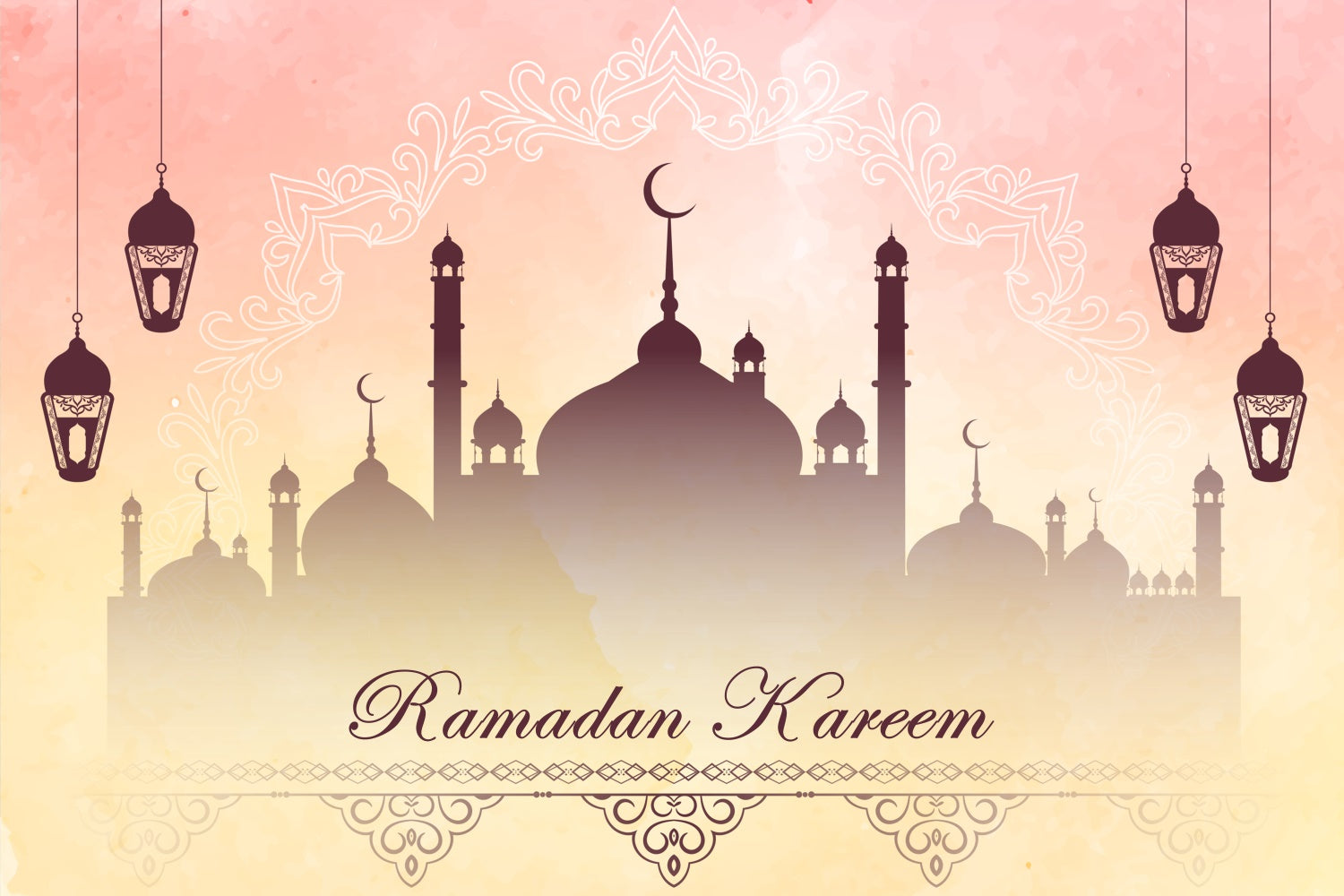 Ramadan Backdrops Elegante Laternen Moschee Backdrop XY2-107