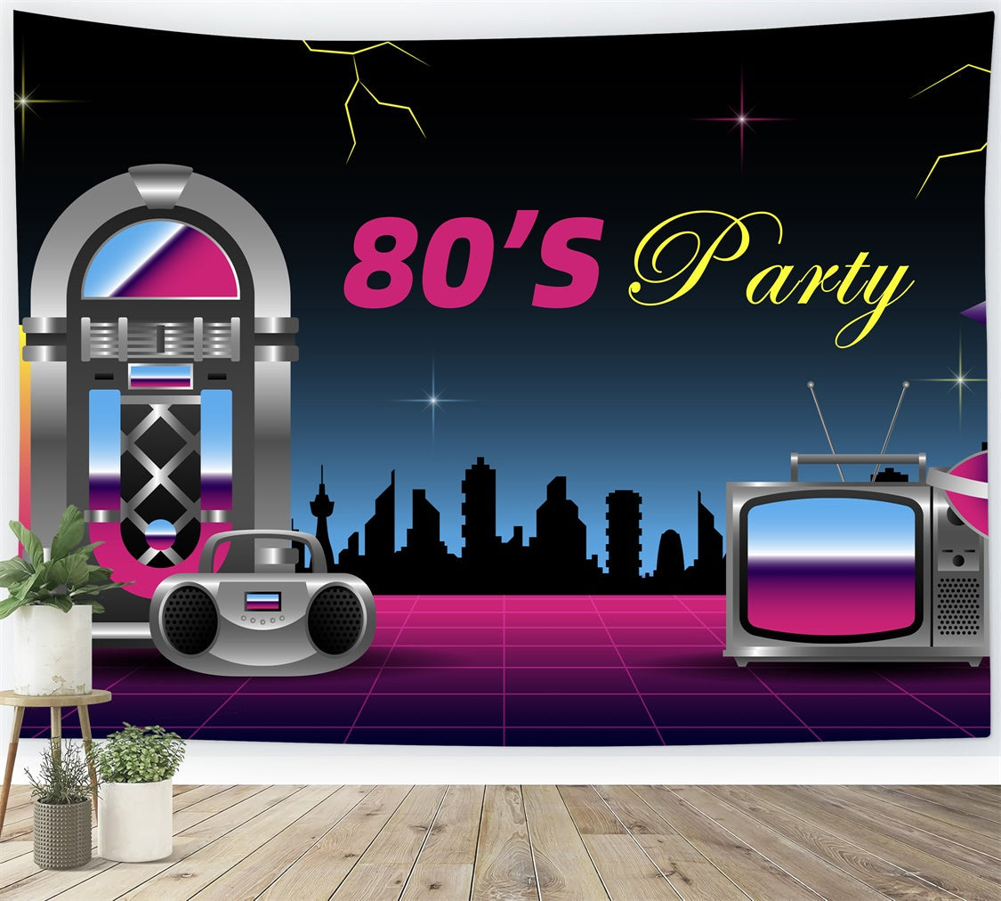Tanz Party Backdrops Retro 80er Musik Party Backdrop XY2-120