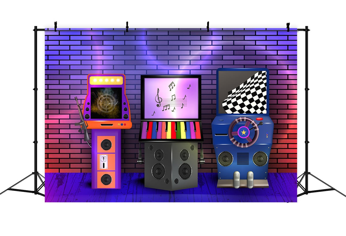 Tanz Backdrop Buntes Musikspiel Arcade Backdrop XY2-121