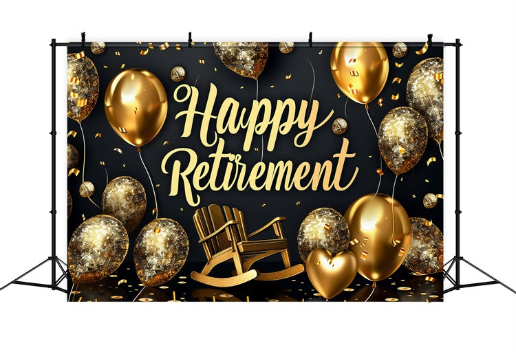 Happy Retirement Backdrop Glitter Balloon Schaukelstuhl Backdrop XY2-151