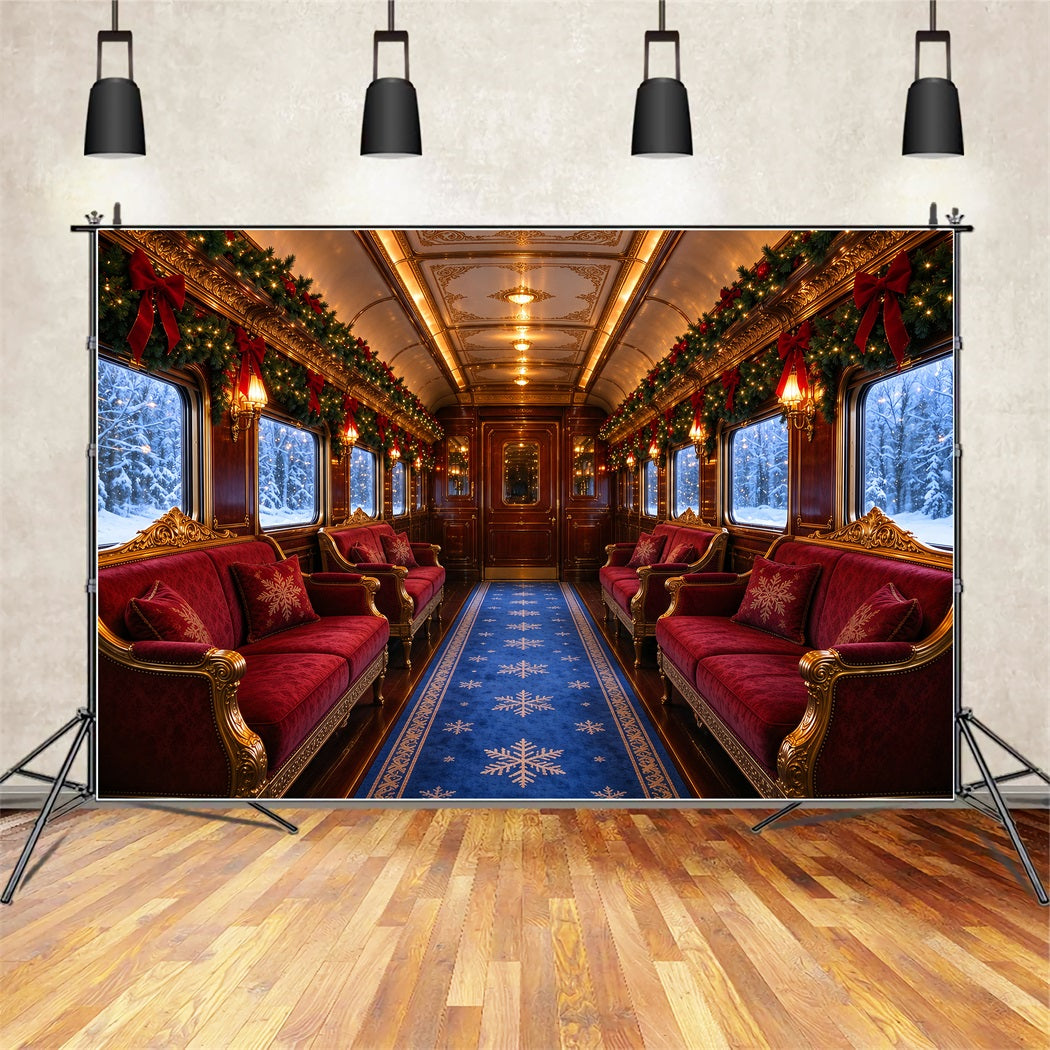 Weihnachtlicher Fotohintergrund Luxuriöser Vintage-Winterzug ZTT610-11