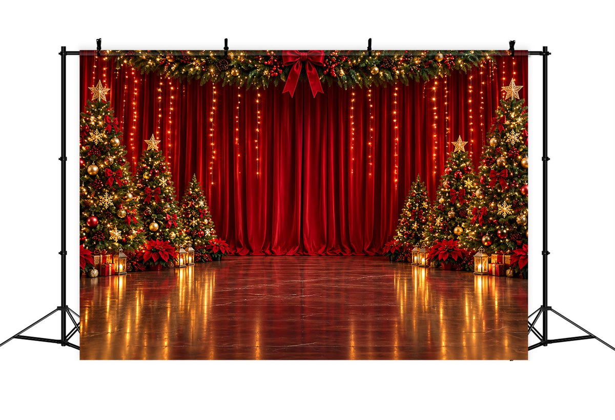 Weihnachtlicher Fotohintergrund Purpurrote Samtbühne ZTT610-19