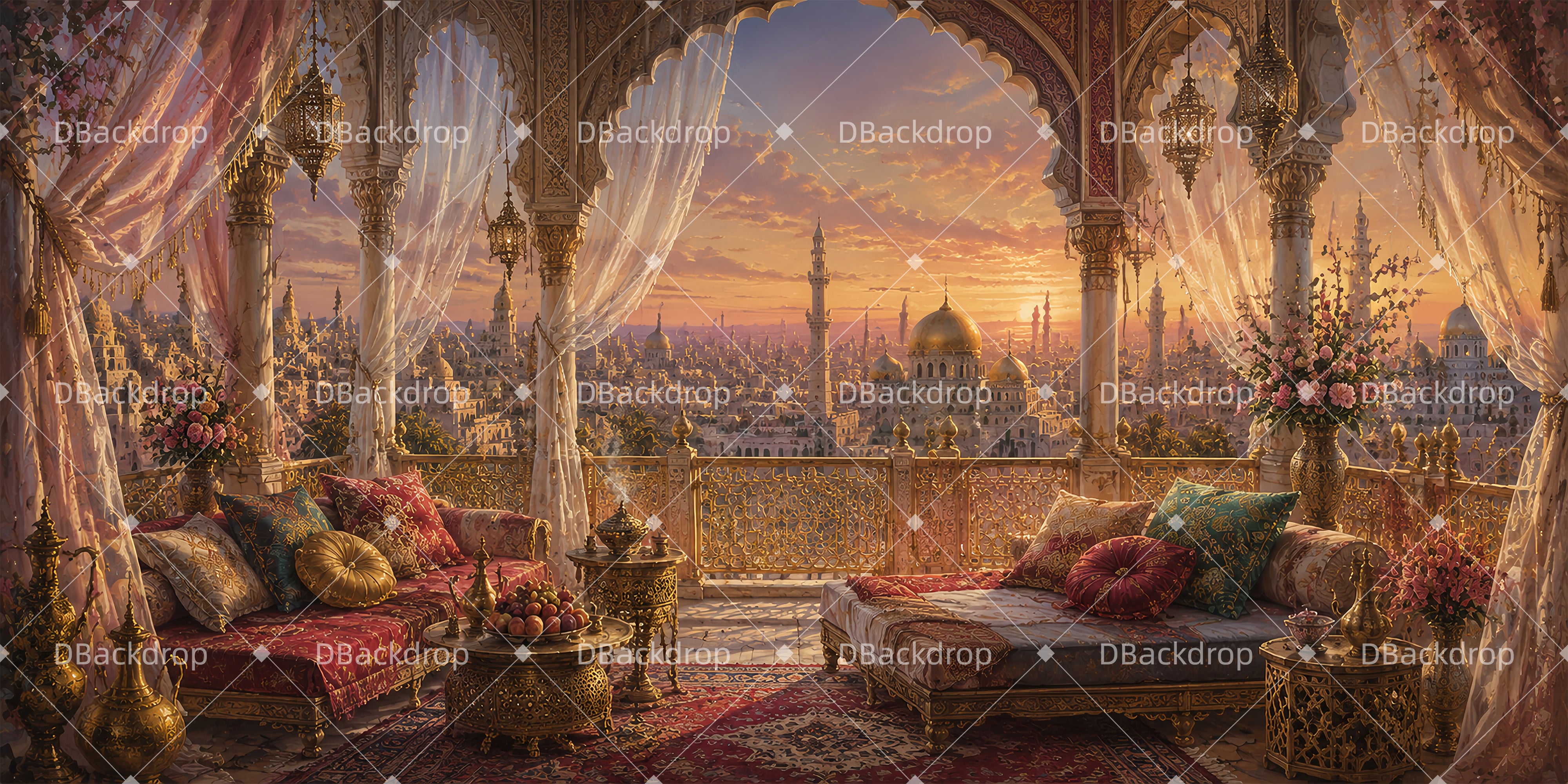 Kinokulisse Sonnenuntergang Palastbalkon Aufführungskulisse ZTT65-T45