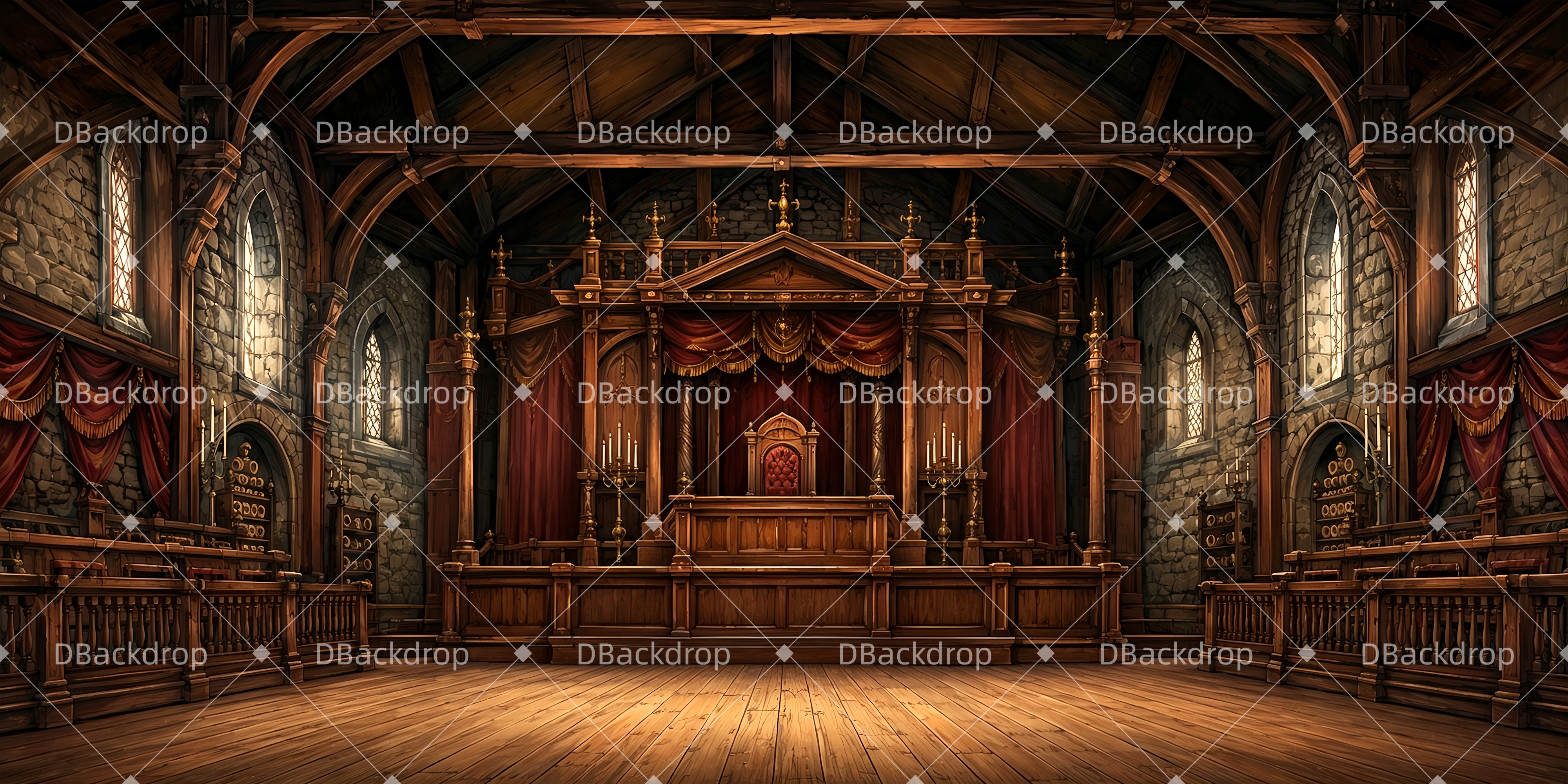 Mittelalterlicher Königshof Theaterkulisse und Bühnenbild ZTT65-T67