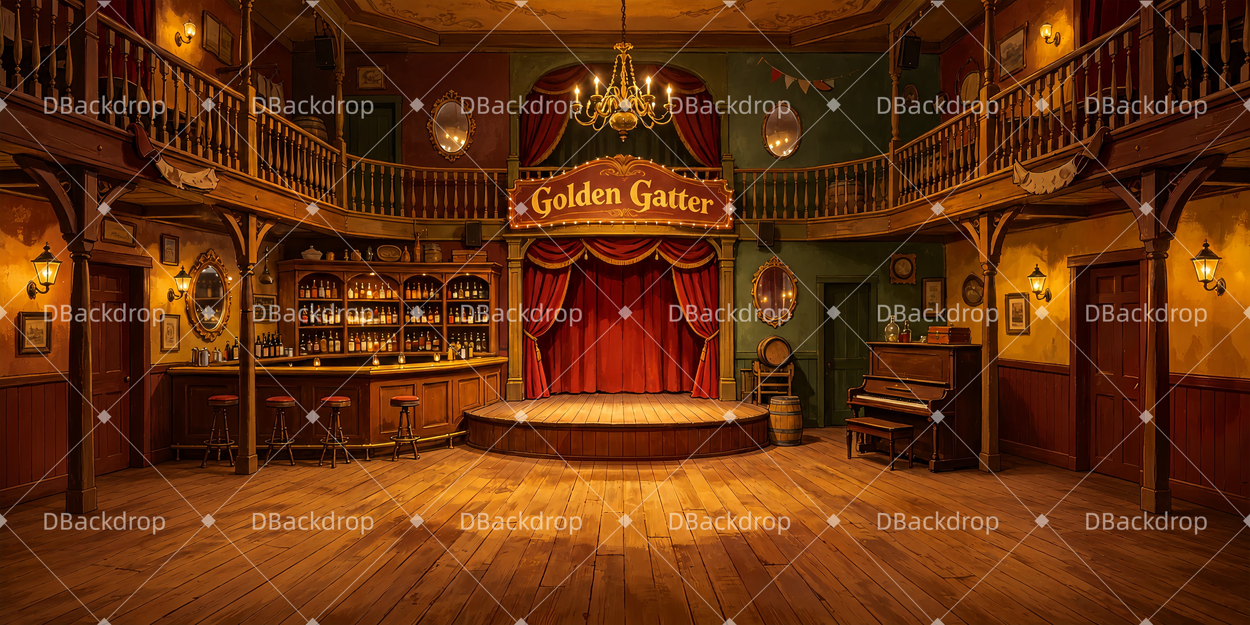 Theater Bühnenhintergrund Vintage Bühne Aufführungskulisse ZTT66-T130