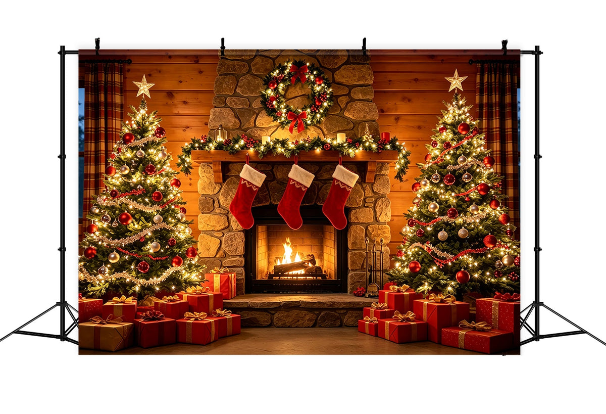 Weihnachtskamin-Hintergrund Geschenkidee Für Kamine Aus Stein Weihnachtsstudio-Hintergrund ZTT69-30