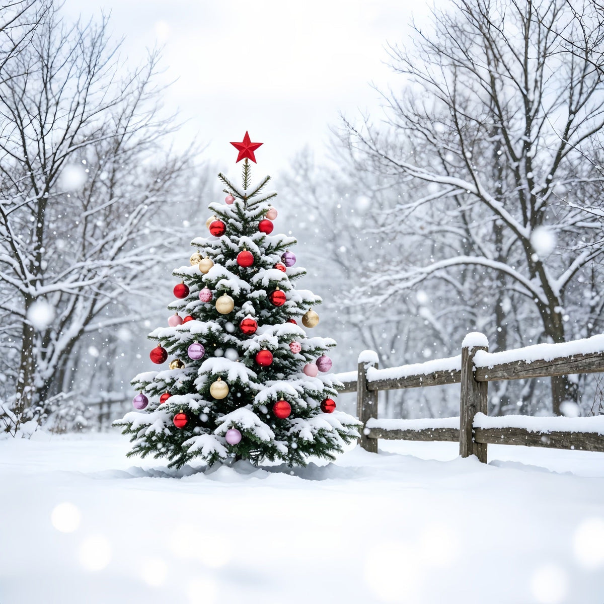 Weihnachtsschnee-Hintergrund Verschneite Waldbaumlandschaft Weihnachtliche Musselin-Hintergründe ZTT69-48