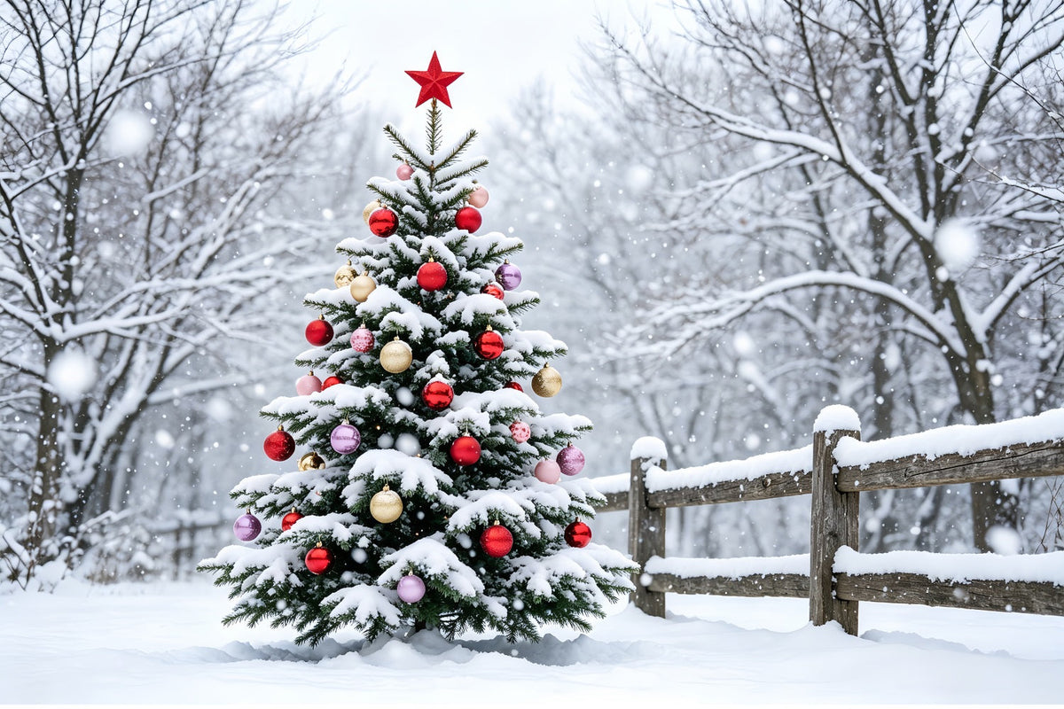 Weihnachtsschnee-Hintergrund Verschneite Waldbaumlandschaft Weihnachtliche Musselin-Hintergründe ZTT69-48