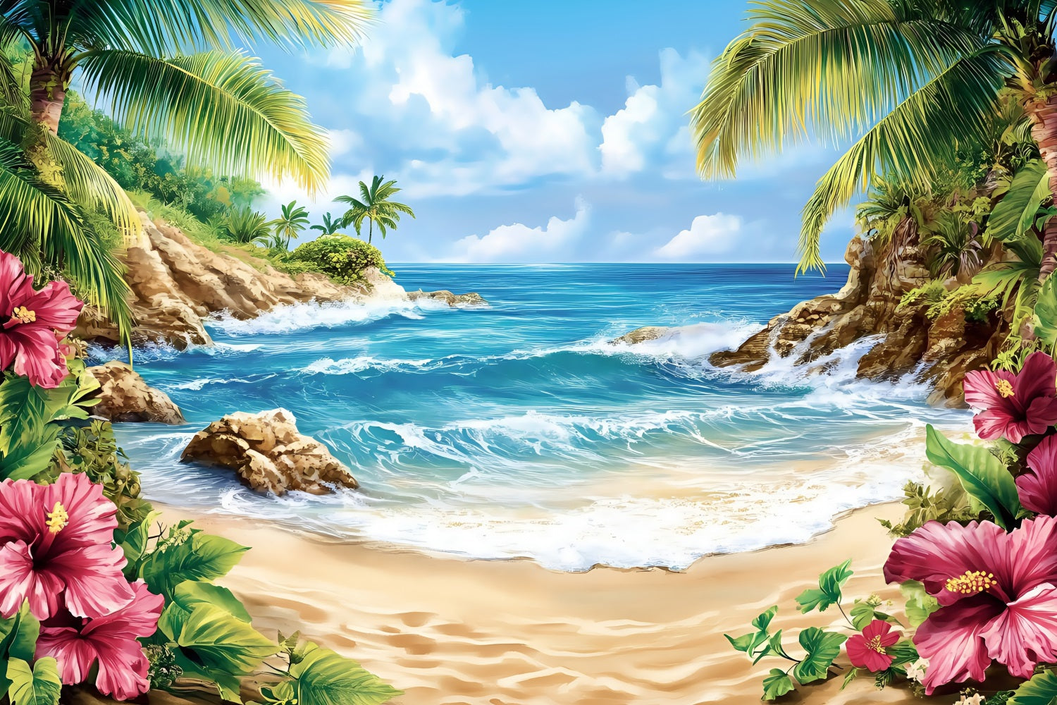 Tropische Fotokulisse Hibiskus Sommerkulisse ZXY3-18