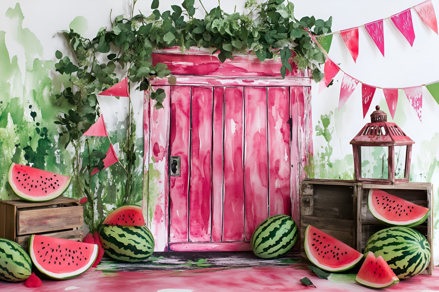 Wassermelone Fotografie Hintergrund Party Tür Sommer Hintergrund ZXY3-21