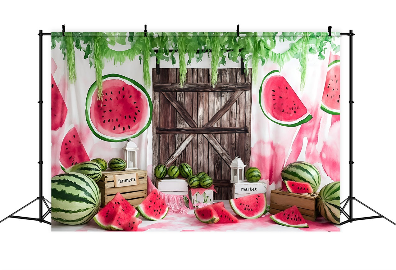 Wassermelone Fotokulisse Patch Scheune Stil Sommer Hintergrund ZXY3-22