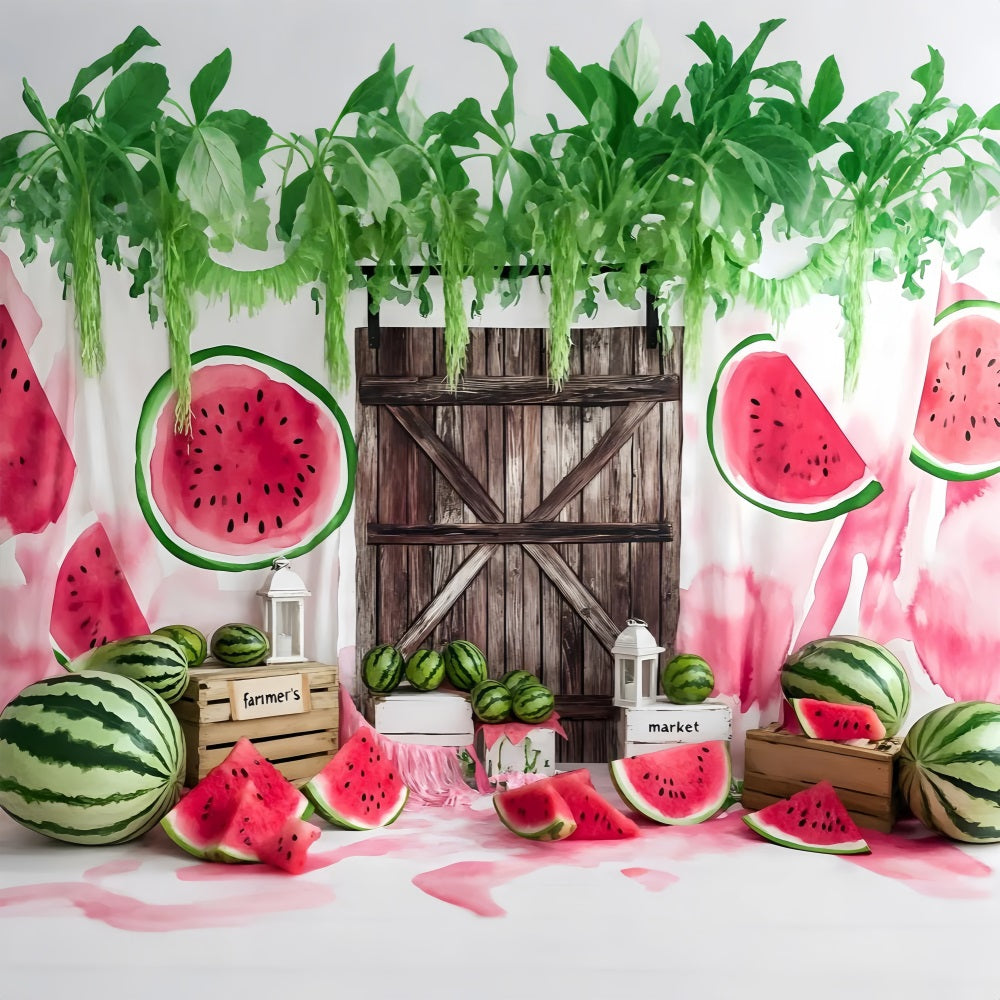 Wassermelone Fotokulisse Patch Scheune Stil Sommer Hintergrund ZXY3-22