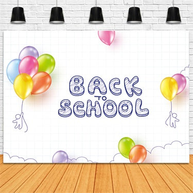 Zurück zu Schule Bunte Luftballon Fotografie Hintergrund BRP7-13