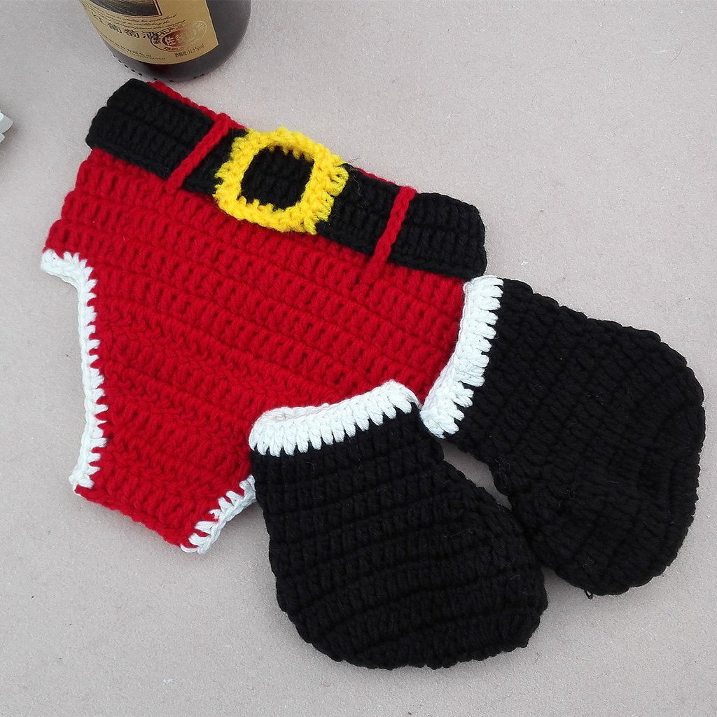 Neugeborenes Baby Weihnachten Weihnachtsmann gestrickt gehäkelt Fotografie Prop Kostüm Outfits