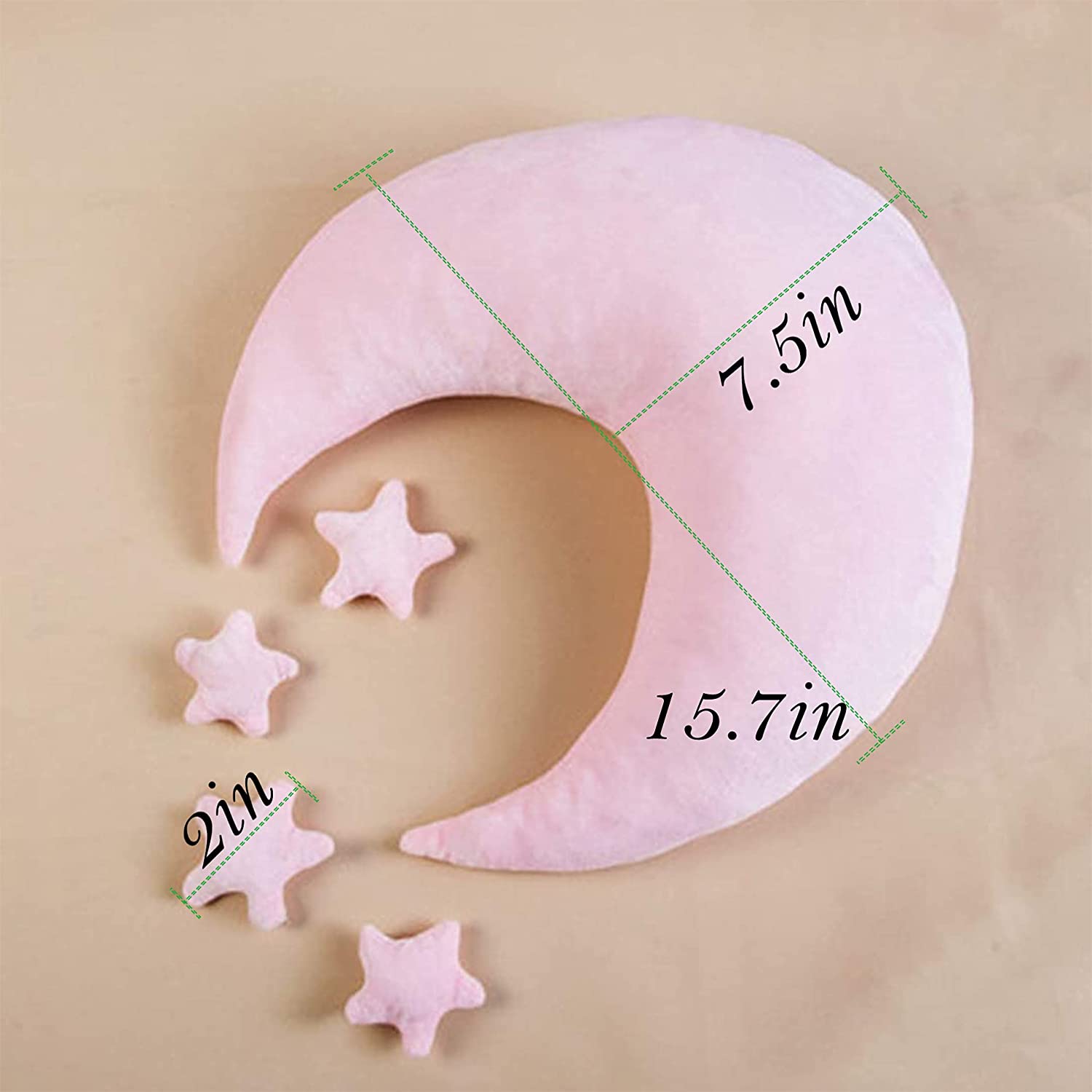 1+4pcs Neugeborenes Baby Fotografie Prop Hintergrund Crescent Moon Star Plüsch Kissen Set