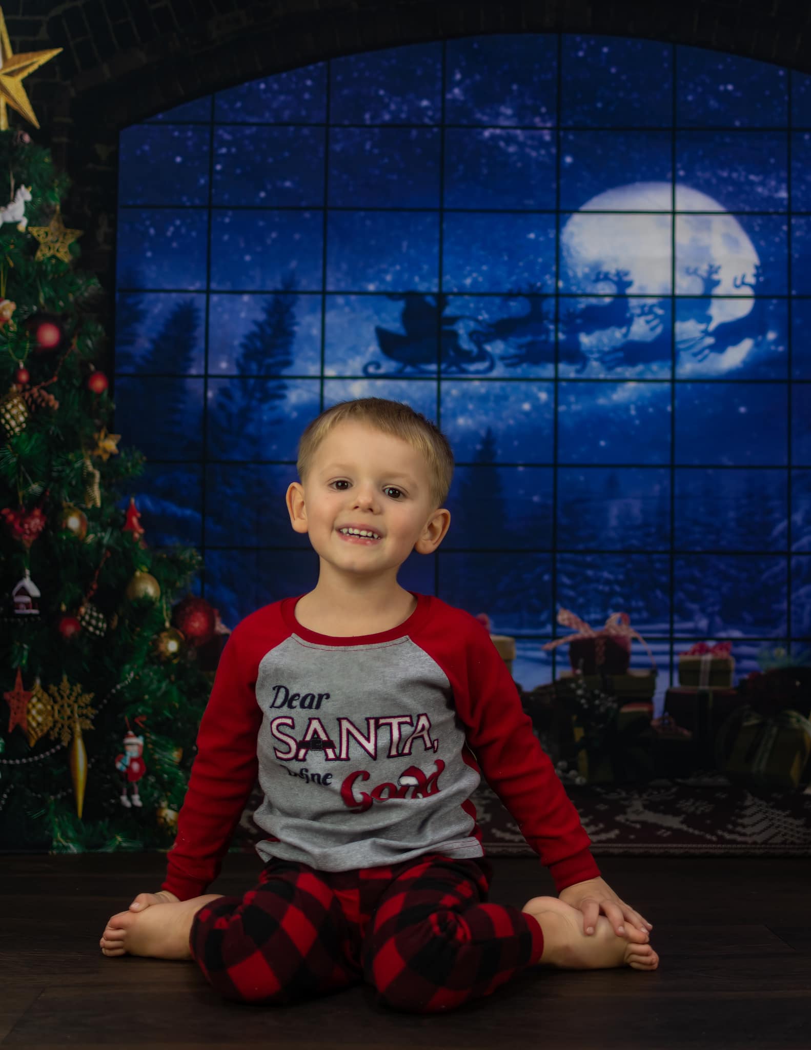 Weihnachtsbaum Fenster Geschenk Fotografie Hintergrund D822