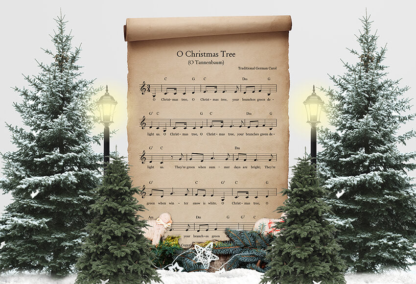 Christmas Song Winter Photography Backdrop 