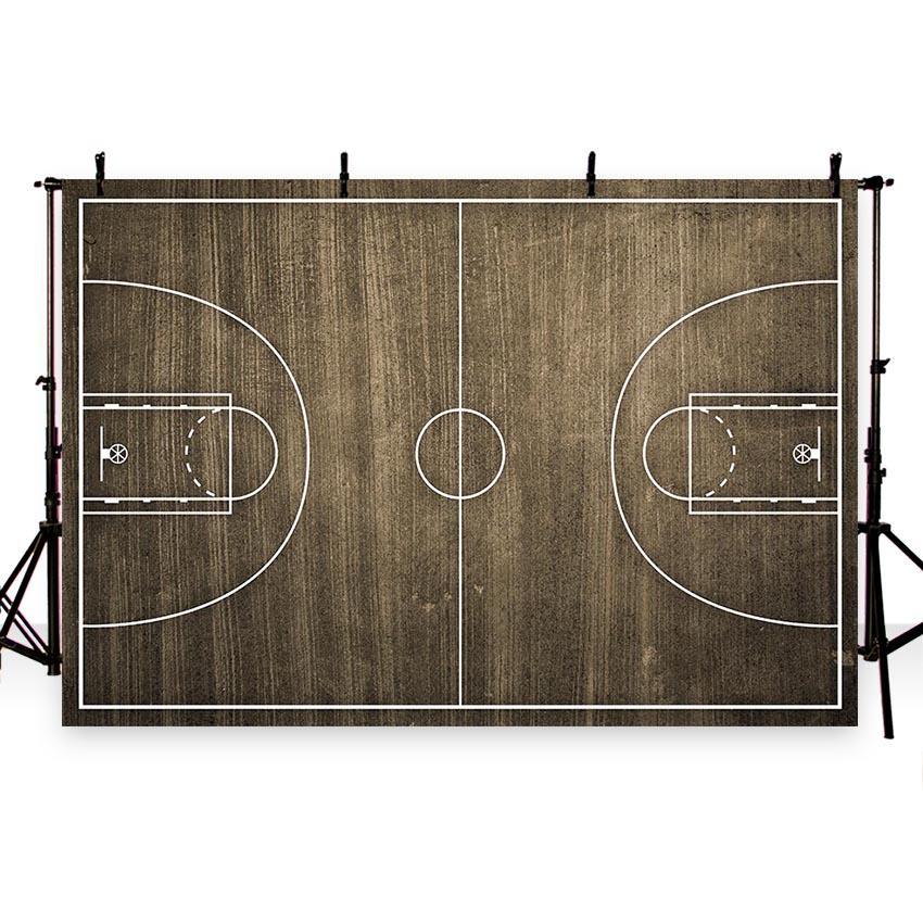 Basketball Court Graphisc Wood Floor Photo Backdrops G-288