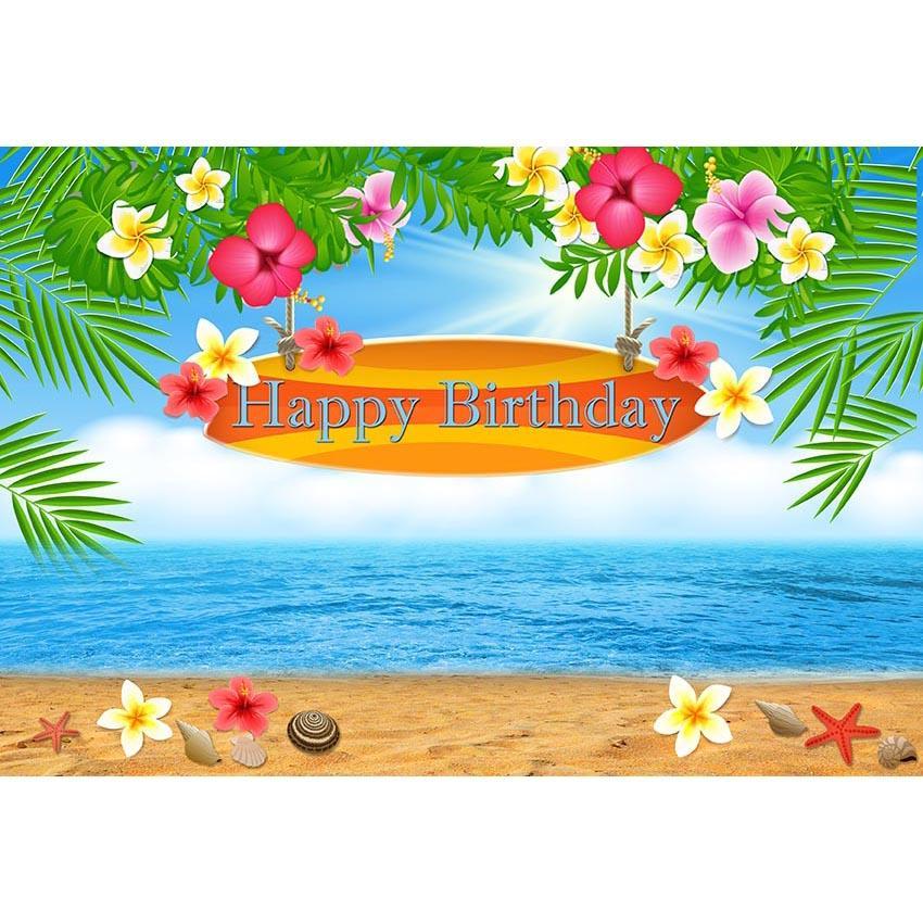 Birthday Backdrops Flowers Background Beach Backdrop G-694