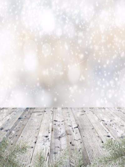 White Blurred Bokeh Winter Christamas Photography Backdrop  GC-106