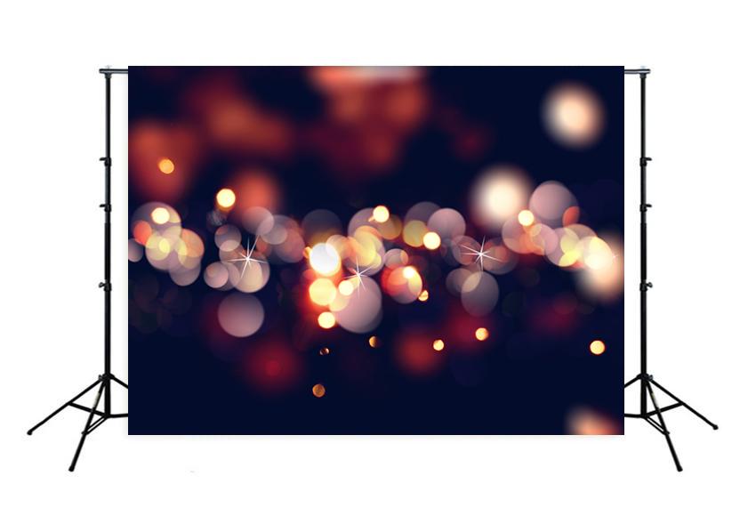 Bokeh Lights Sparkle Black Photography Backdrop M106