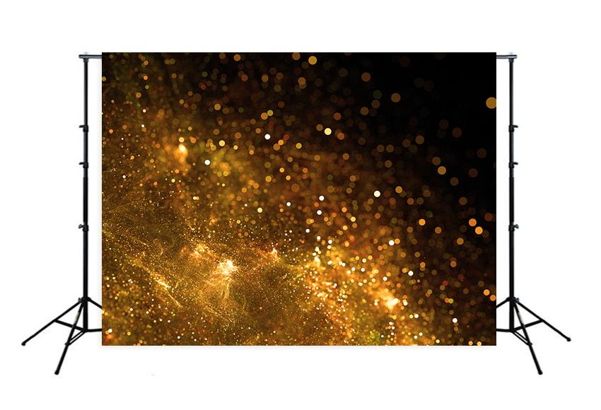 Bokeh Backdrop Glittering Golden Black Photography Backdrop M162